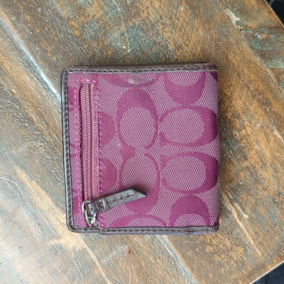 Maroon & Brown Coach Wallet - Picture 4 of 4